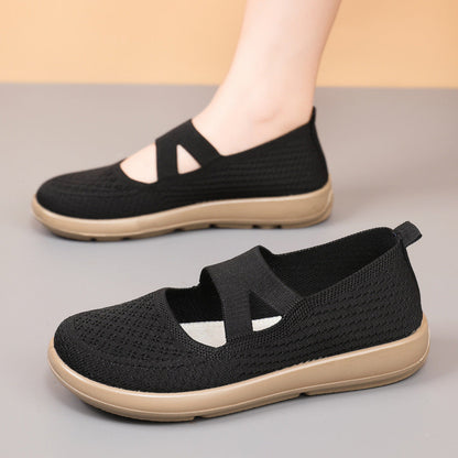 Damen Slip-On Schuhe Elastisch Bequem Komfortschuhe