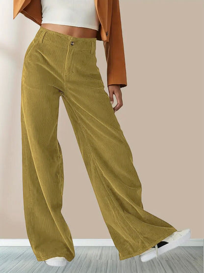 Damen Stoffhose Elegant Mit Taschen