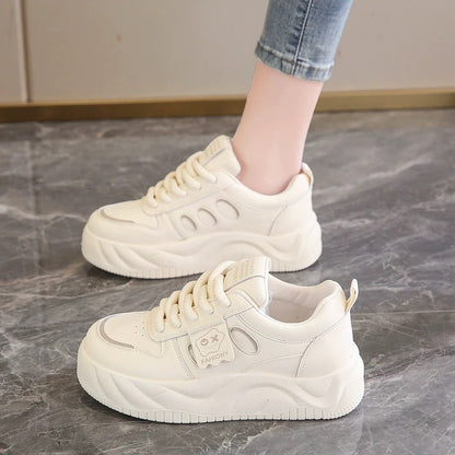 Damen Plateau Sneaker Atmungsaktives Material Trendy - Norvielle
