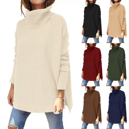 Damen Oversized Rollkragenpullover Großmasche Strick - Norvielle