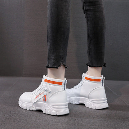 Damen Hoch Sneaker Atmungsaktives Material Reißverschluss