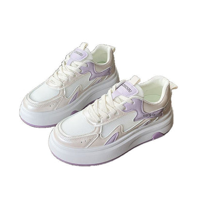 Damen Plateau Sneaker Atmungsaktives Mesh Bequem Elegant