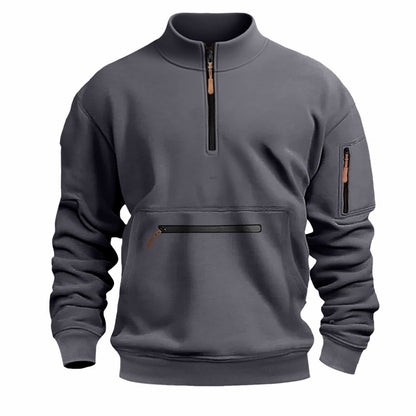 Herren Sweatshirt Reißverschluss Modern Funktionsfleece
