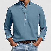 Herren Langarmhemd Slim Fit Moderner Kragen