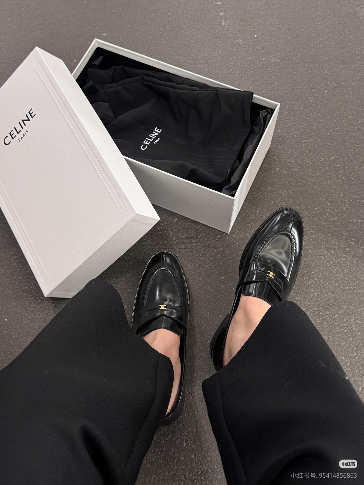 Damen Leder Loafers Gold