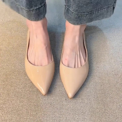 Damen Ballerinas Spitze Elegant Glanzschuhe
