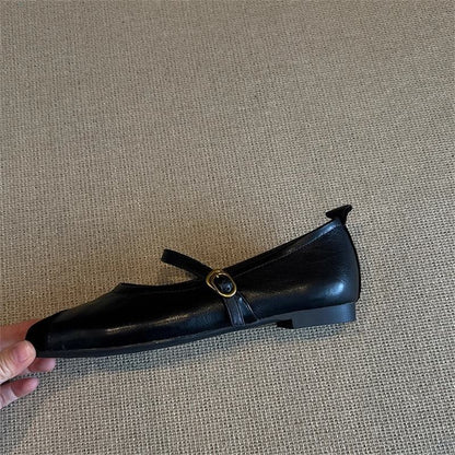 Damen Ballerinas Elegant Riemenverschluss Bequem