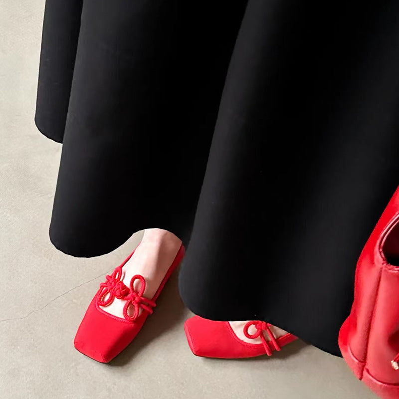 Damen Ballerinas Elegante Schleifen Komfortschuhe