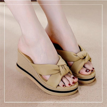Damen Plateau-Sandalen Elegantes Knoten-Design