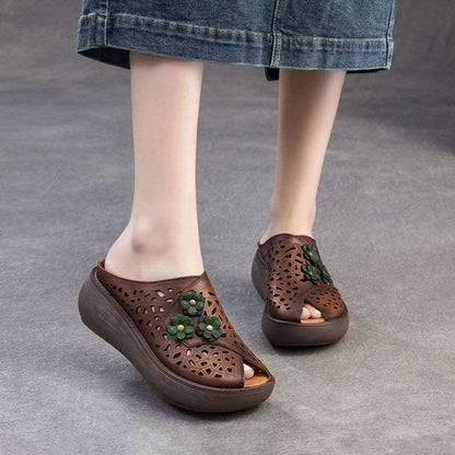 Damen Clogs Atmungsaktives Material Blumenapplikation Modern