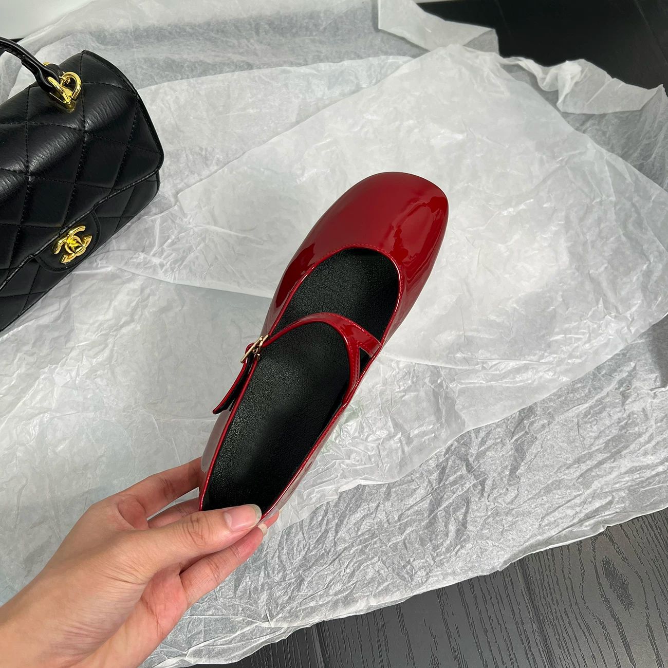 Damen Mary Jane Ballerinas Mit Riemenverschluss