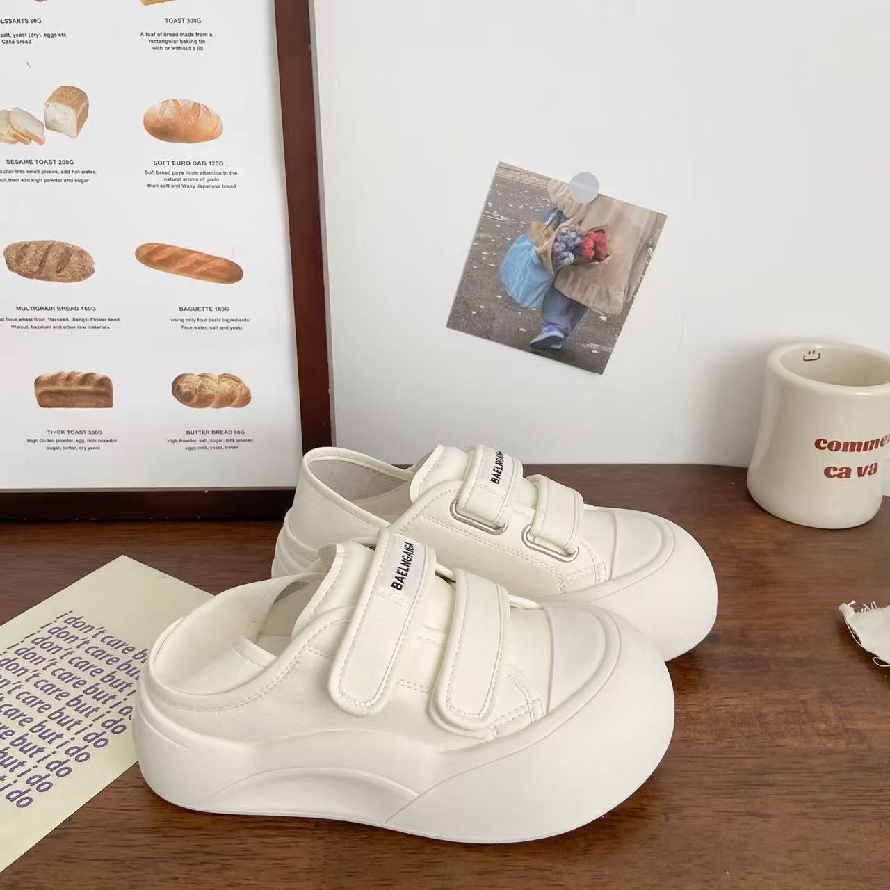 Damen Sneaker Slip On Klettverschluss Dämpfend Bequem
