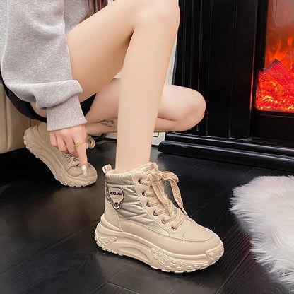 Damen Winterstiefel Hochgeschnürt Warm