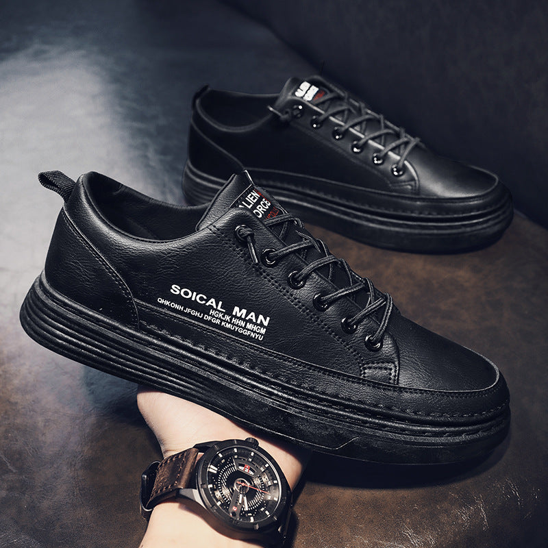 Herren Leder Sneaker Weich Lässig