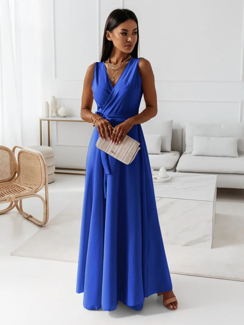 Damen Minikleid Wickelkleid V-Ausschnitt Elegantes Design