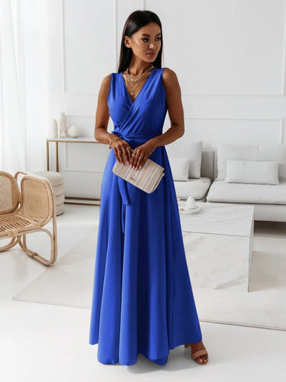 Damen Minikleid Wickelkleid V-Ausschnitt Elegantes Design