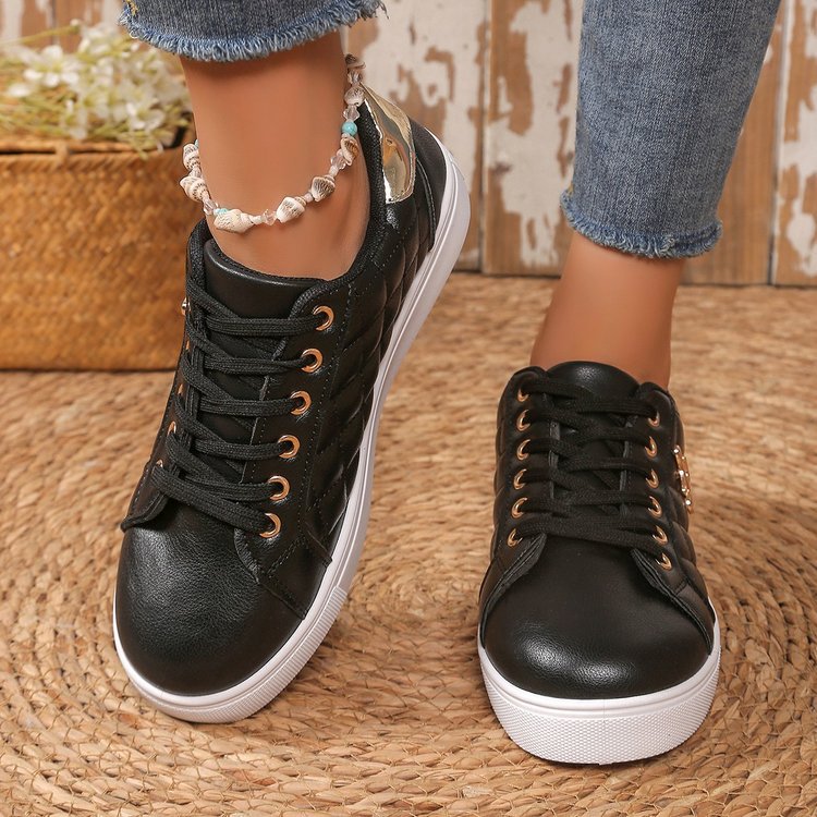 Damen Sneaker Gesteppt Schwarz - Norvielle