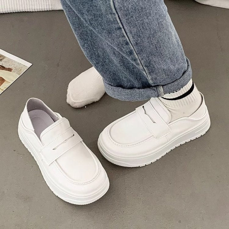 Damen Sneaker Slip-On mit dicker Sohle und Schnalle