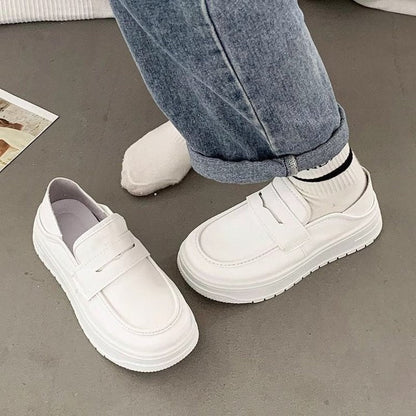 Damen Sneaker Slip-On mit dicker Sohle und Schnalle