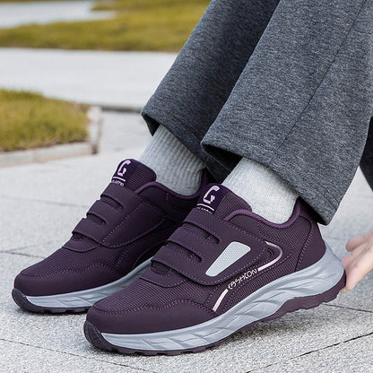 Damen Laufschuhe Sportlich Klettverschluss Schwarz - Norvielle