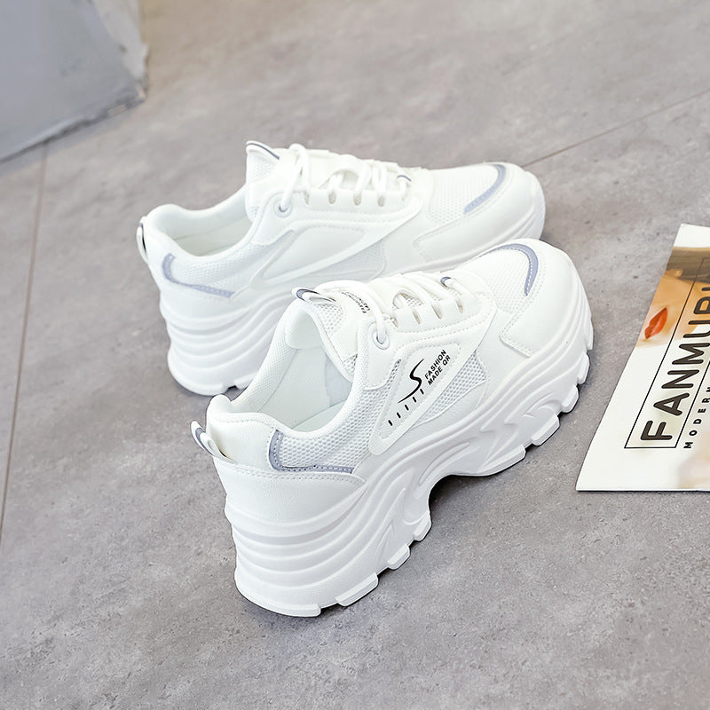 Damen Chunky Sneaker Atmungsaktives Obermaterial Stoßdämpfender