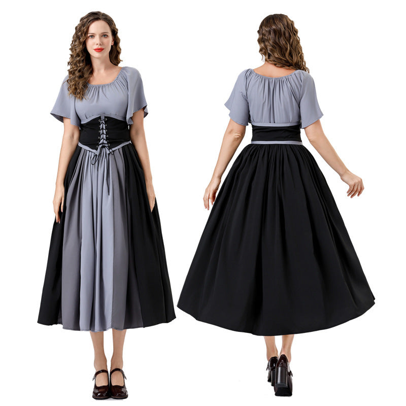 Damen Maxikleid Elegant Tailliert Mit Langen Ärmeln