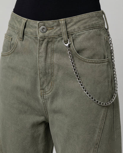 Damen Cargo-Hose Weit Bequem Große Taschen
