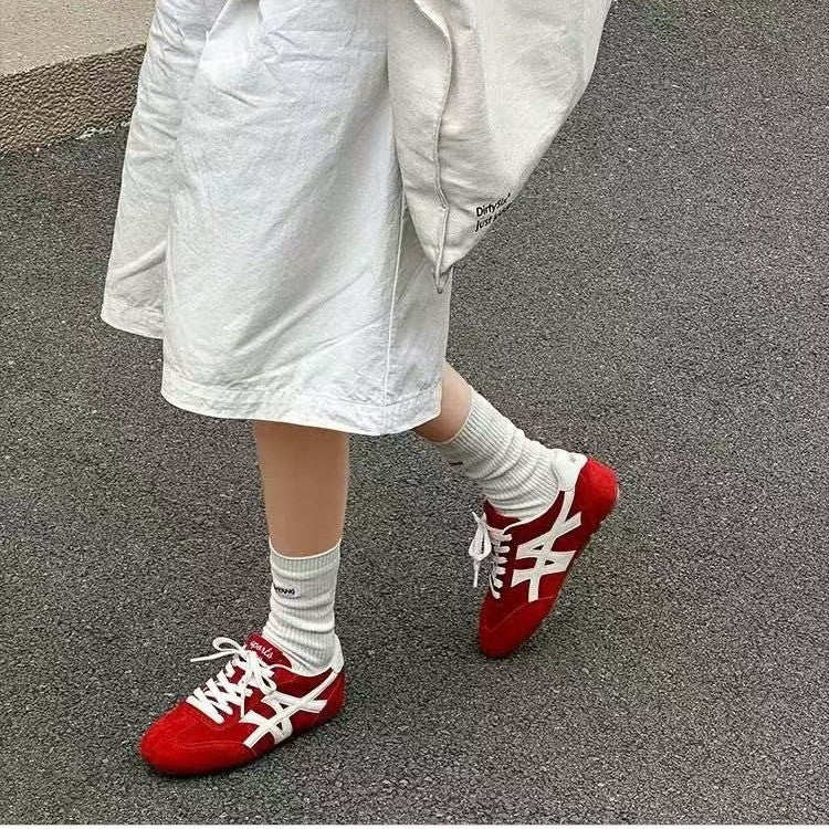 Damen Sneaker Sportlich Veloursleder Atmungsaktiv