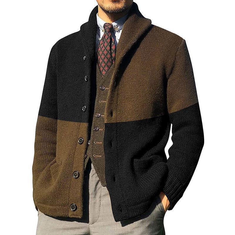 Herren Strickjacke Mit Kragen und Knöpfen Elegantes Design