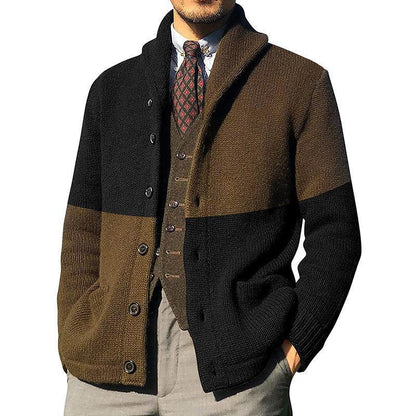 Herren Strickjacke Mit Kragen und Knöpfen Elegantes Design