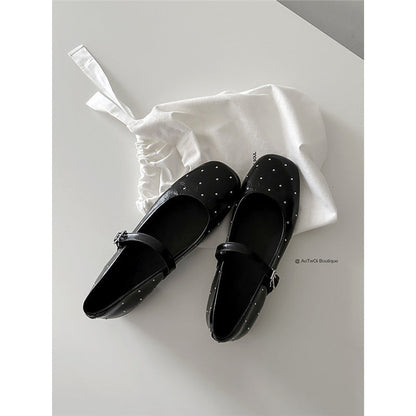 Damen Ballerinas Glitzer Schnalle Elegantes Design
