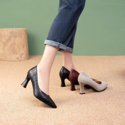 Damen Stilettos Elegante Pumps V-Ausschnitt Hochhackig