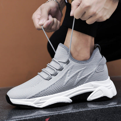 Damen Sneaker Elastisch Schnüren Bequem Sportlich Weiss