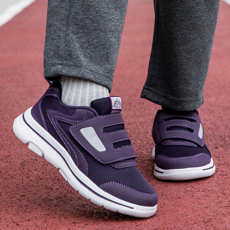 Damen Sneaker Atmungsaktiv Klettverschluss Freizeitschuhe