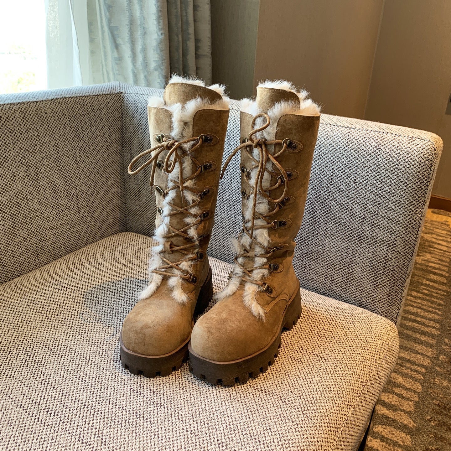 Damen Winterstiefel Warm Fellkragen Rutschfest