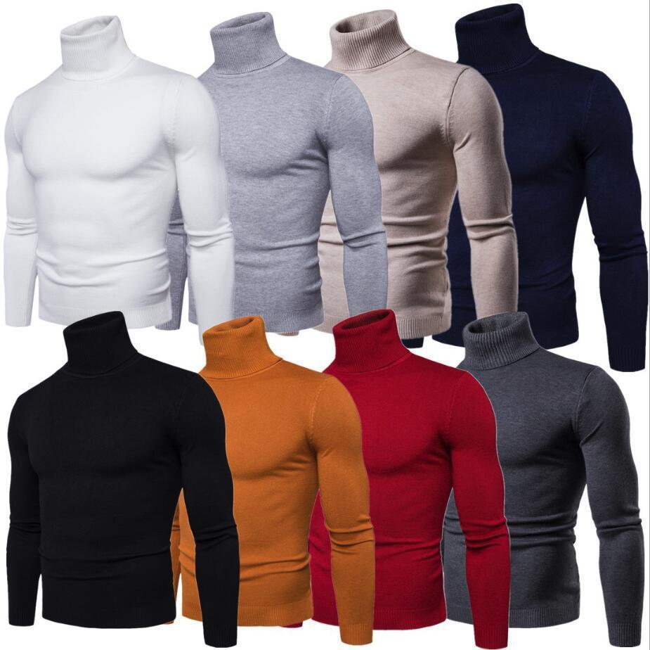 Herren Rollkragenpullover Merinowolle Elegantes Design