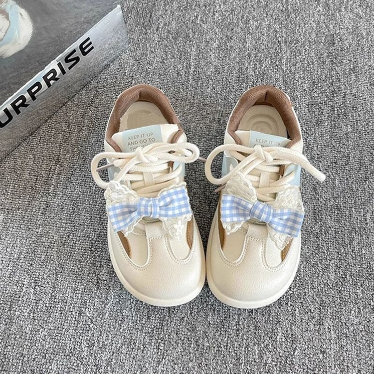 Damen Sneaker Rüschendetail Weich gepolstert
