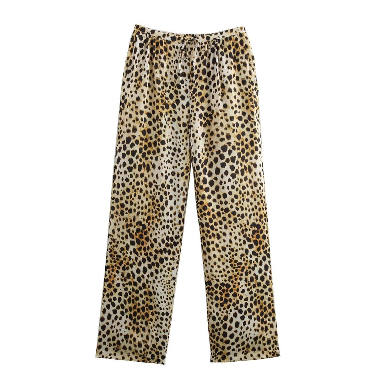 Damen Leinenhose Tiermuster Sommer