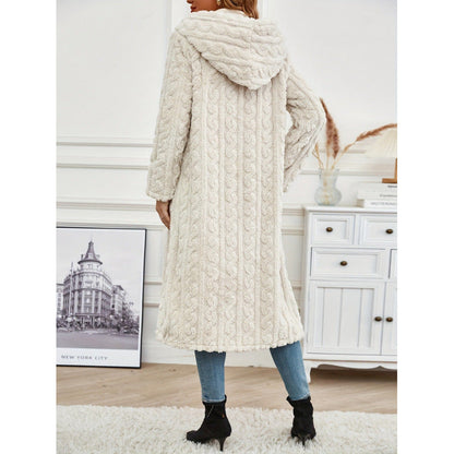 Damen Strickmantel Oversized Zopfmuster