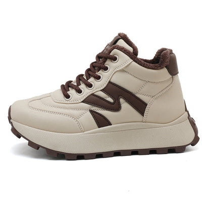 Damen Hochschnürstiefel Warm Kuschelig