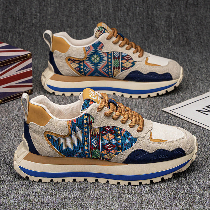 Damen Sneaker Sportlich Bunt Ethnomuster Flexibel