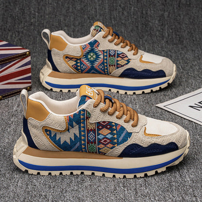 Damen Sneaker Sportlich Bunt Ethnomuster Flexibel