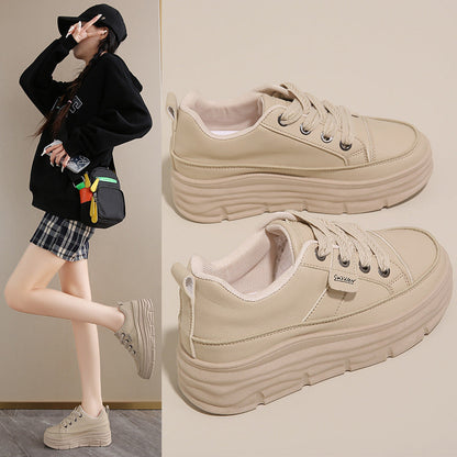 Damen Sneaker Plateau Atmungsaktives Obermaterial Sportlich