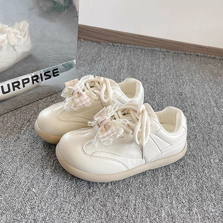 Damen Sneaker Rüschendetail Weich gepolstert - Norvielle