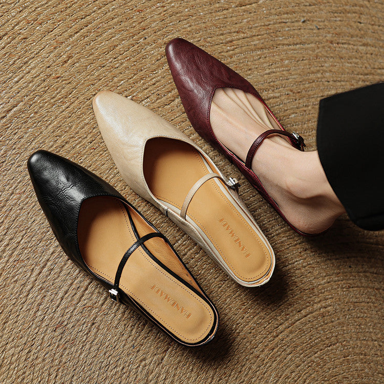 Damen Leder-Slipper Echtleder Bequem