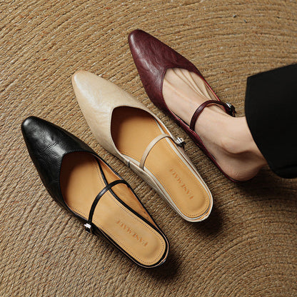 Damen Leder-Slipper Echtleder Bequem
