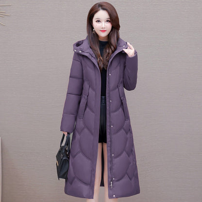 Damen Daunen Steppjacke Lang Winterwarm