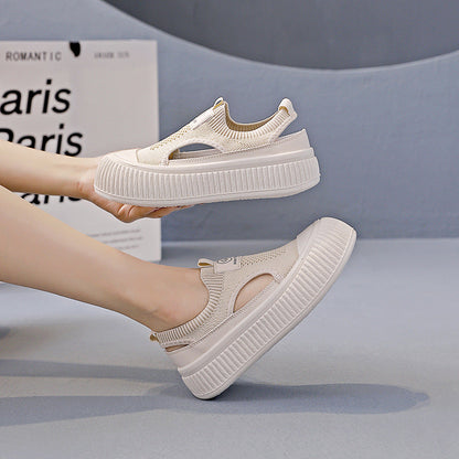 Damen Plattform Sneaker Elastisch Sportlich