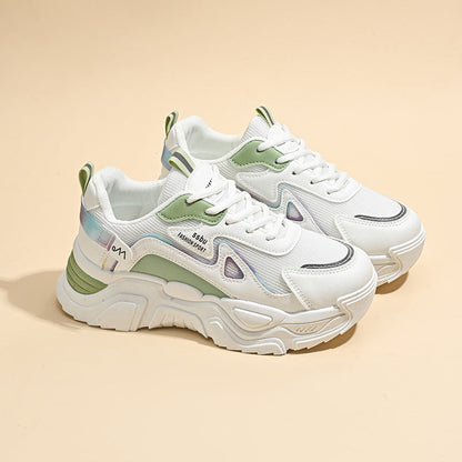 Damen Sneaker Sportlich Chunky Atmungsaktives Mesh Stabile Sohle