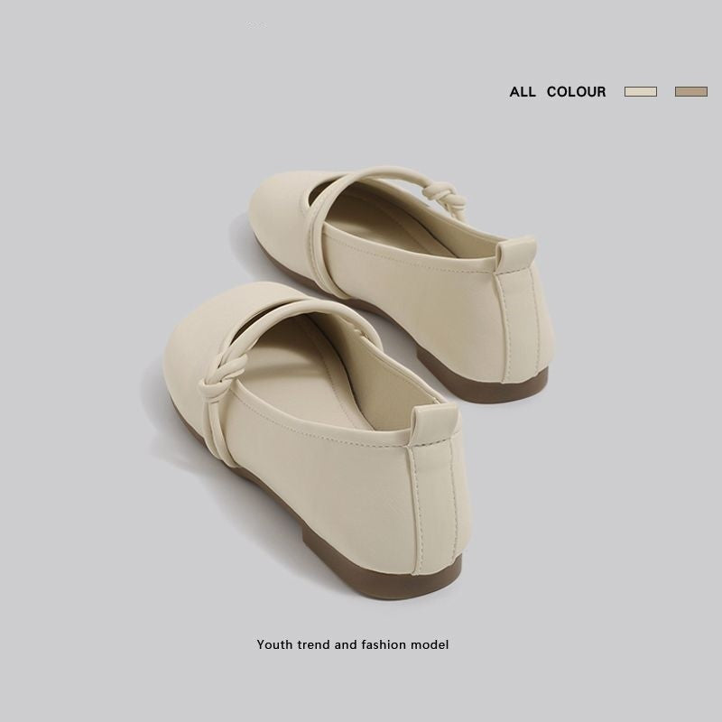 Damen Ballerinas Bequem Knotendesign